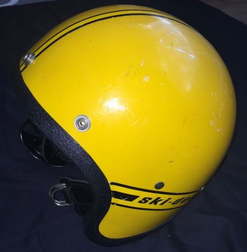 Vintage 70&#039;s ski-doo snowmobile helmet size sm skidoo 40011 open face yellow