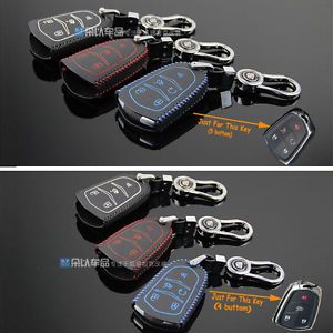 2types! a leather 4/5 buttom smart key case cover for cadillac xt5 2016 2017