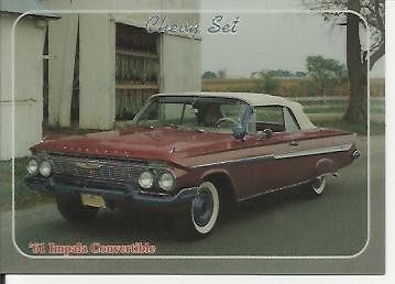 1961 impala convertible - #6 &#034;chrome card&#034; out of sub set from &#039;92 chevy set