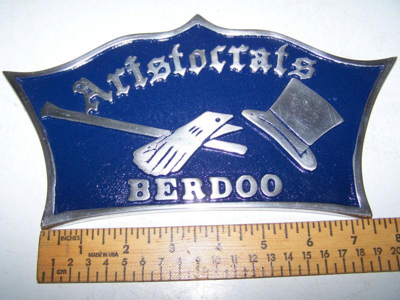 Arisocrats  berdoo  car club plaque