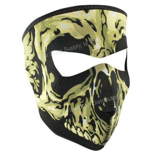 Zan headgear wnfm030, neoprene full mask, reverses to black, skull face mask