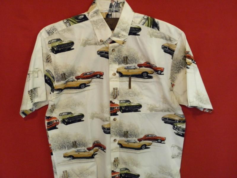 North river muscle cars hawaiian camp shirt medium