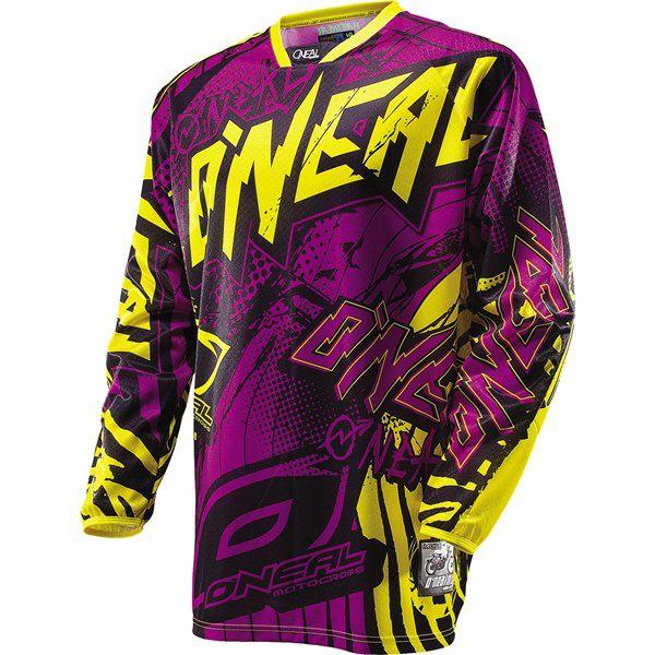 Purple/yellow s o'neal racing hardwear automatic jersey 2014 model