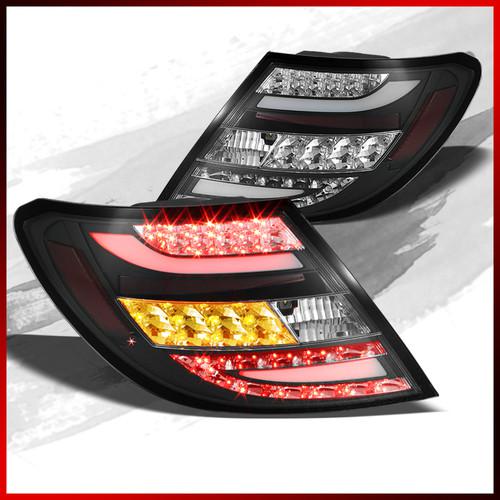 08-10 benz w204 c-class black led tail lights w/built-in amber led turn signal