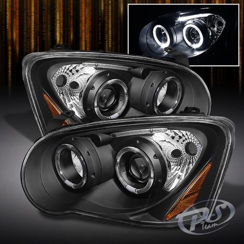 04-05 impreza wrx sti halo projector black headlights lamps w/build-in led strip