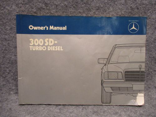 1984 mercedes-benz 300 sd-turbo diesel chassis 126 d owners manual guide 27772