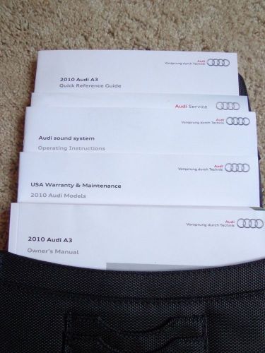 2010 audi a3 factory owners manual set and case