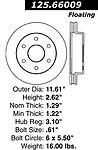 Centric parts 125.66009 front performance rotor