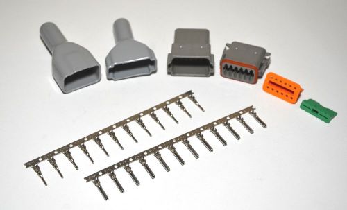 Deutsch dt 12-pin genuine connector kit 14-16awg stamp contacts with boots