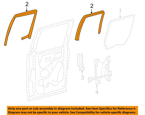 Ford oem glass-rear door-run channel left 7l3z1625767a