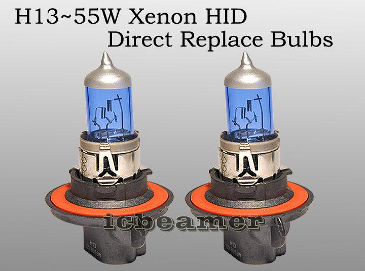 H13/ 9008 60/55w x2 pcs hi/lo light xenon hid hyper white universal bulbs xa2syl