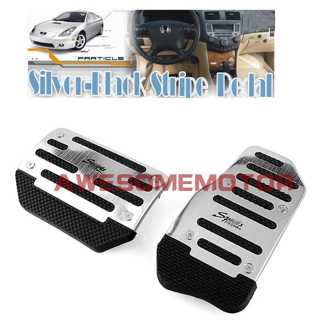 Aluminum non-slip pedal series for universal automatic kit pad cover silver x 2