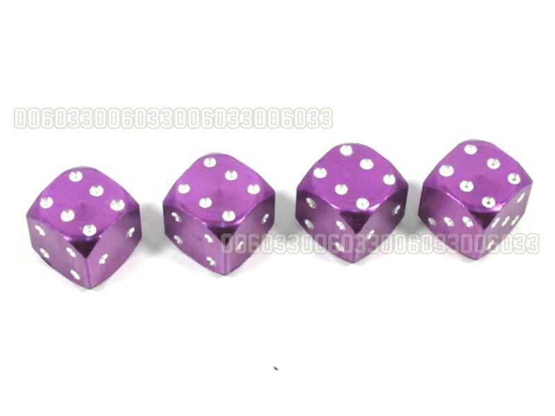 Tyre valve dust cap metal dice for motor motorbike motorcycle motor violet 012