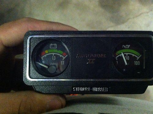 Vintage gasser stewart warner mini pannel 2 gauges volt meter oil pressure drag