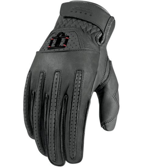 Icon 1000 rimfire mens leather motorcycle gloves gray m md medium