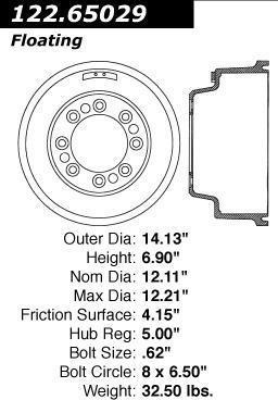 Centric 122.65029 rear brake drum-premium drum