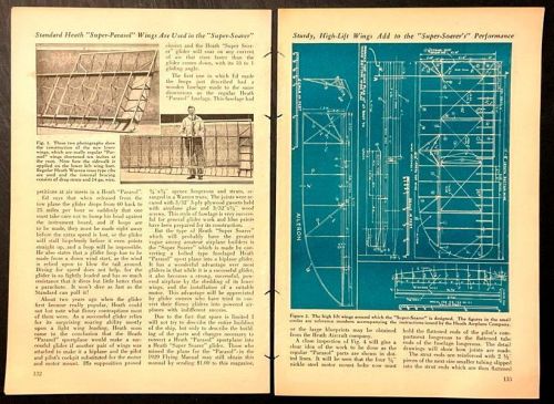 Heath super soarer biplane glider 1931 howto plans modified heath super parasol