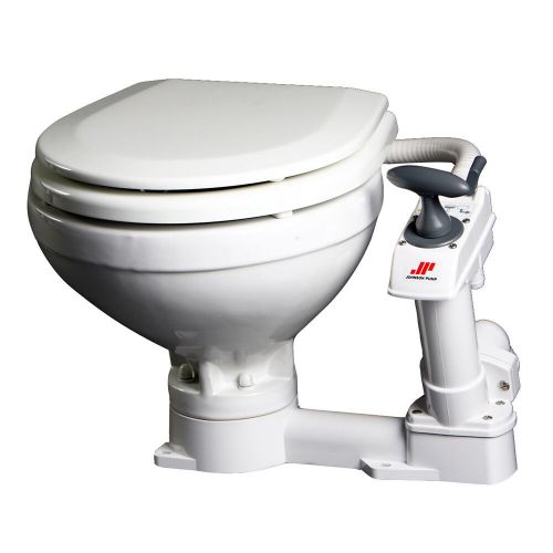 Johnson pump aqua marine compact manual toilet versatile plumbing connect option