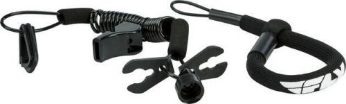 Wps ultra cord floating tether cord / lanyard with whistle black