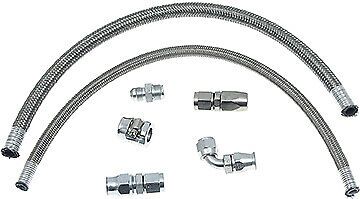 Reilly braided stainless power steering hose kit for alterkation subframes