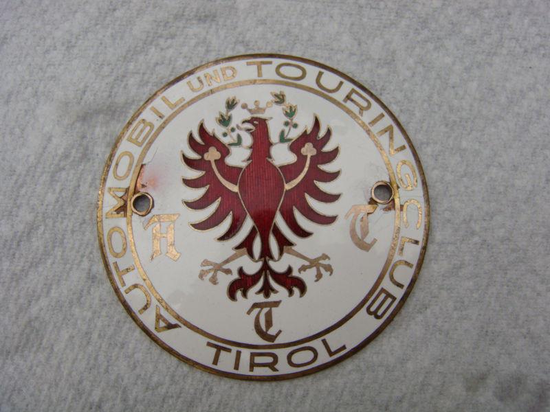 Vintage enamel automobile car badge # att automobile and touring club tirol 