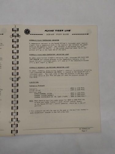 Flying tigers dc-8-63 hydraulics study guide-original