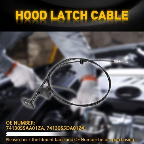 Hood latch release cable with pull handle for 2001-2005 honda civic (non si)