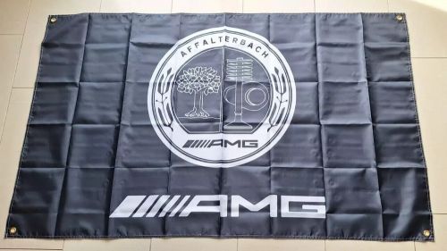 Mercedes-benz amg car 3x5 ft black flag / banner garage mane cave wall decore