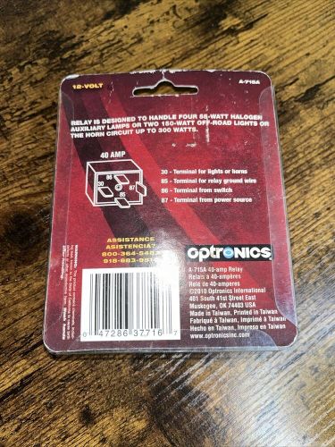 Optronics auxiliary lighting 4 pin 40 amp 12v relay