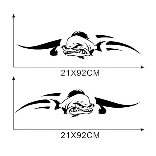 2pcs fish boat yacht sticker vinyl graphics decals body trim universal black