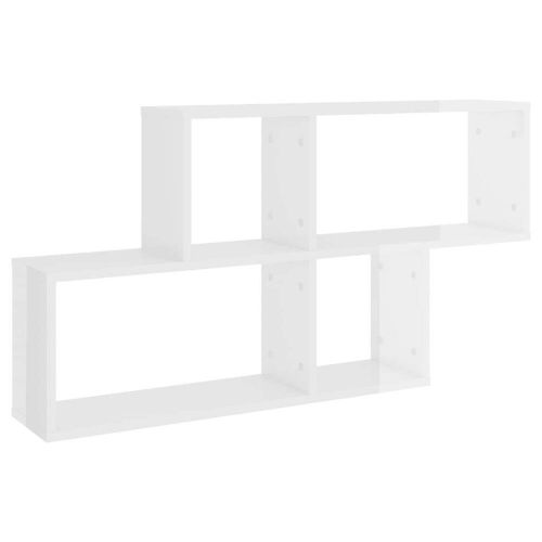 Nnevl wall shelf high gloss white 100x18x53 cm chipboard