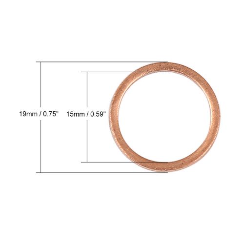 10pcs vehicle car flat copper disc underglass 15 x 19 x 1.5 mm-