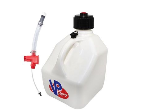 Vp racing single square white 3 gallon fuel jug with trigger hose