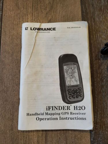 Lowrance ifinder h2o handheld gps unit with car dc power supply and manual