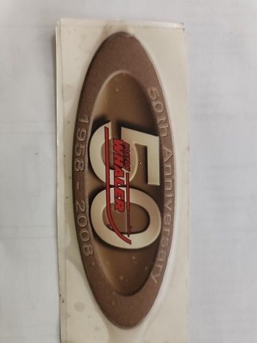 Boston whaler classic 3d oval sticker oem 2&#034;x5.75&#034; 50th anniversary decal label