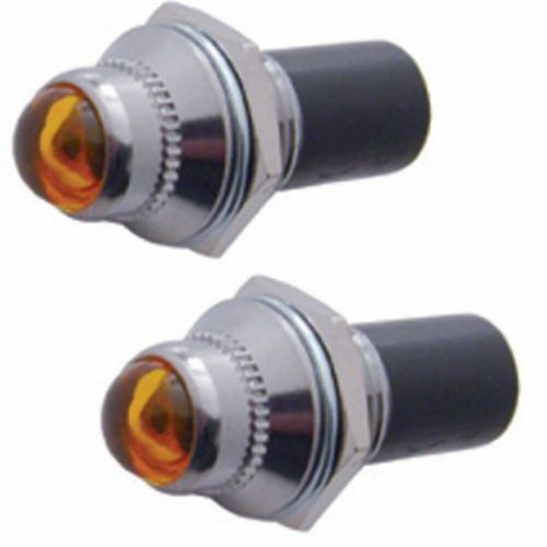 2 amber mini pilot  lights - incandescent, fits 3/8&#034; dash hole, sold as pair