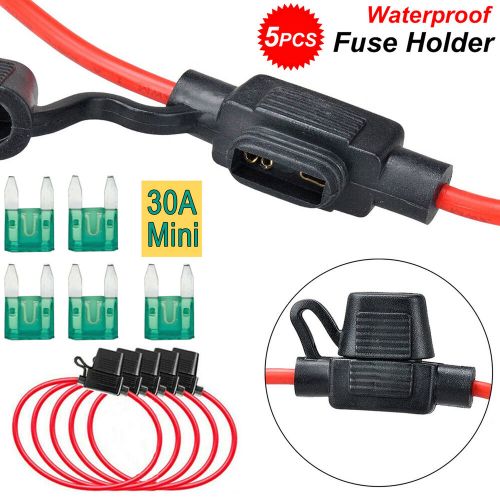 12-gauge cable mini fuse blade 30a inline fuse holder boat auto truck waterproof