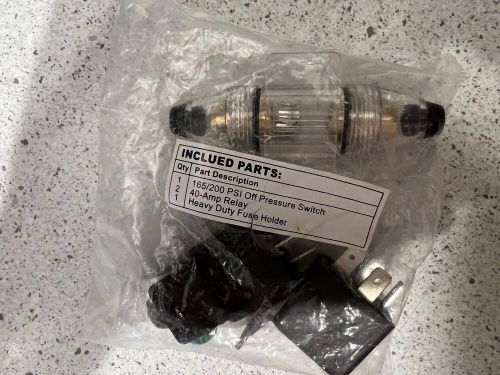 165/200 psi pressure switch 2-40 amp relays &amp; fuse holder viair air new sealed