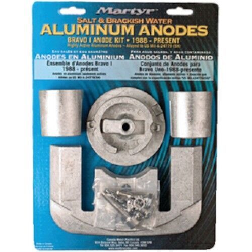 Martyr aluminum anode kit for mercruiser bravo i for salt &amp; brackish water