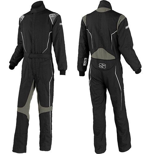 Simpson racing hx02121 helux racing suit adult small black/grey