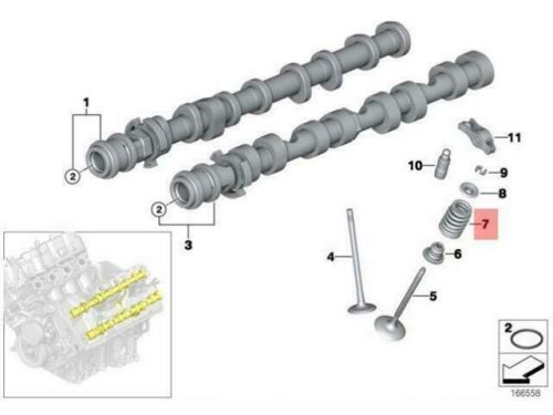 Oem bmw e70 e71 e72 f01 f02 engine valve spring 11347572451 genuine new