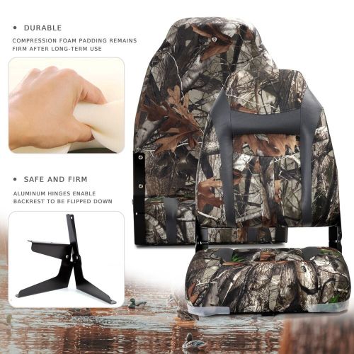 Northcaptain deluxe camo/charcoal high back folding boat seat, 2 seats