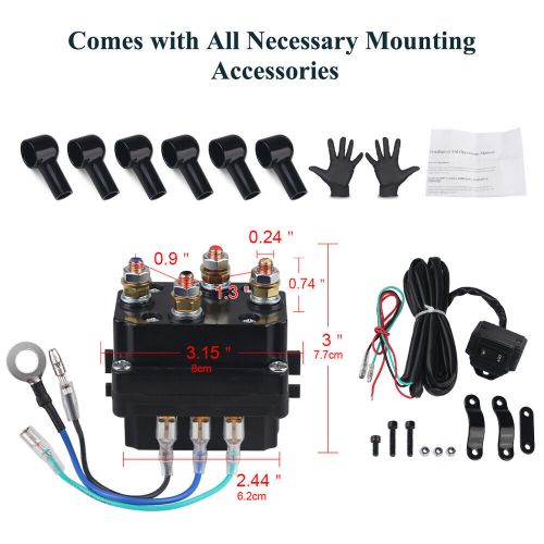 12V 250A Winch Solenoid Relay Contactor + Rocker Thumb Switch for 2000-5000lbs, US $32.99, image 5