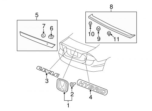 Genuine honda spoiler 71720-svb-a00zc