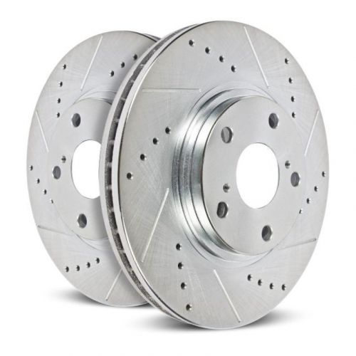 Power stop rear drilled and slotted rotors for select 03-19 chevy and hummers