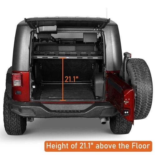 Rear cargo rack basket tray storage carrier for 2007-2018 jeep wrangler jk 2door