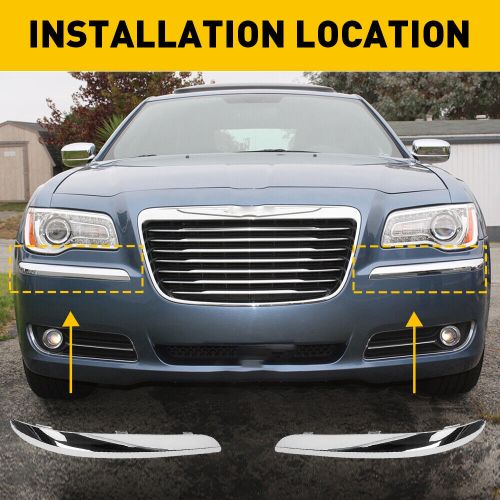 Front bumper molding trim fit set for chrysler 300 accent chrome 11-14 us silver