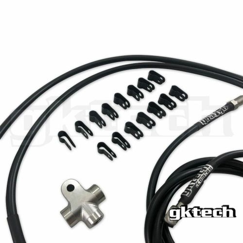 Gktech 2 pot standalone ss braided brake line kit for s13/s14/s15/r32/r33/r34