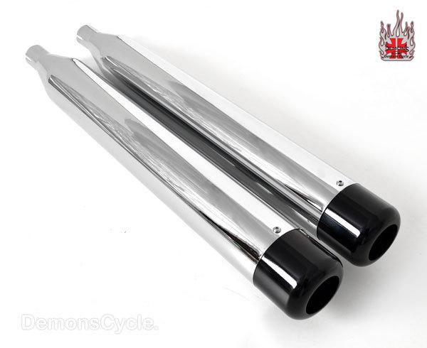 4" o.d. slip-on exhaust mufflers chrome fit harley touring flt flh flhrc 1985-up