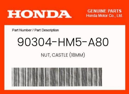 Honda genuine nut, castle (18mm) - 90304-hm5-a80